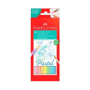 Lápis de Cor Ecolápis Aquarelável Pastel 10 Cores Faber-Castell (10 Unidades)