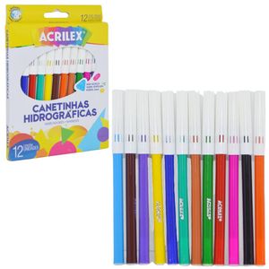 Canetinhas Hidrográficas C/ 12 Cores Ref. 06902 Acrilex (12 unidades)