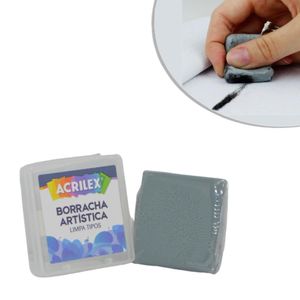 Borracha Artística Maleável Cinza 10gr Acrilex (01 Unidade)