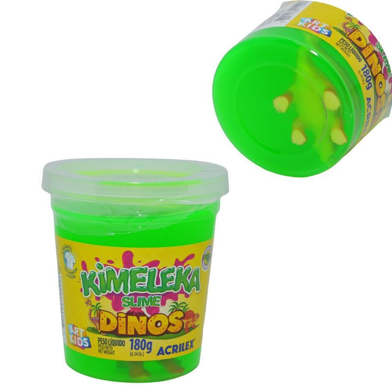 Pote-Kimeleka-Slime-Dinos-557-Verde-Ref.-05838-Art-Kids-Acrilex--180-gramas-