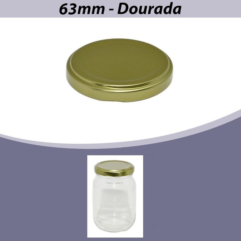 Tampa Metálica 63mm Dourada (01 unidade)