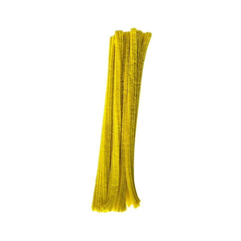 Enfeite-Haste-de-Chenille-Amarelo-Art-Lille--100-Unidades-