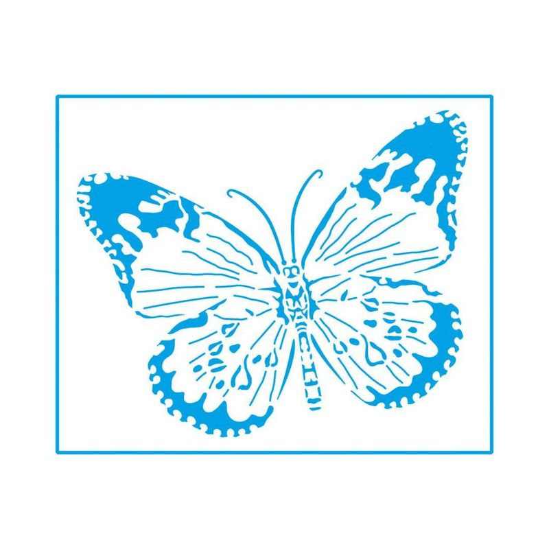 Stencil Simples de Acetato para Pintura 17x21cm Ref. STM-104 Borboleta Média Litoarte (01 Unidade)