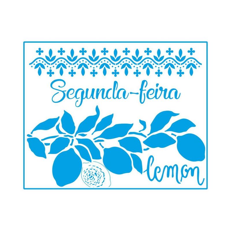 Stencil Simples de Acetato para Pintura 25x20cm Ref. STR-154 Segunda-feira Litoarte (01 Unidade)