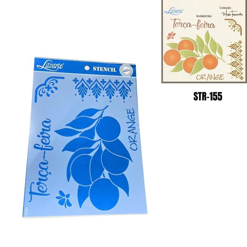 Stencil Simples de Acetato para Pintura 25x20cm Ref. STR-155 Terça-feira Litoarte (01 Unidade)
