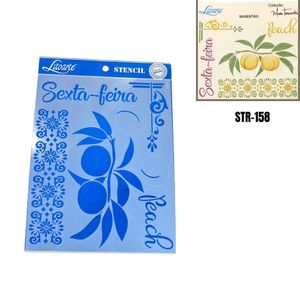 Stencil Simples de Acetato para Pintura 25x20cm Ref. STR-158 Sexta-feira Litoarte (01 Unidade)