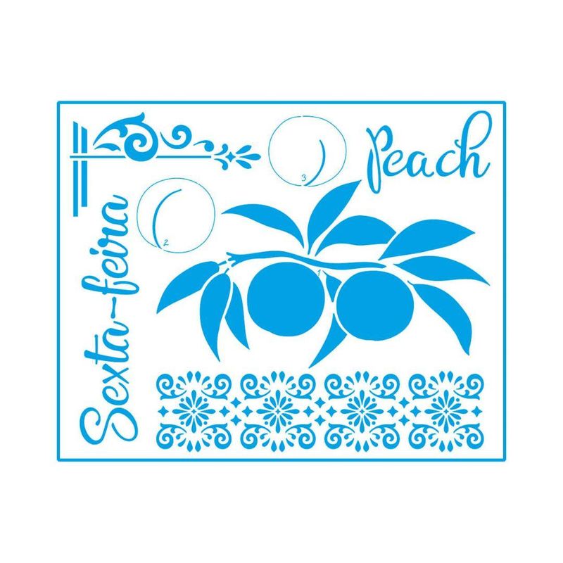 Stencil Simples de Acetato para Pintura 25x20cm Ref. STR-158 Sexta-feira Litoarte (01 Unidade)