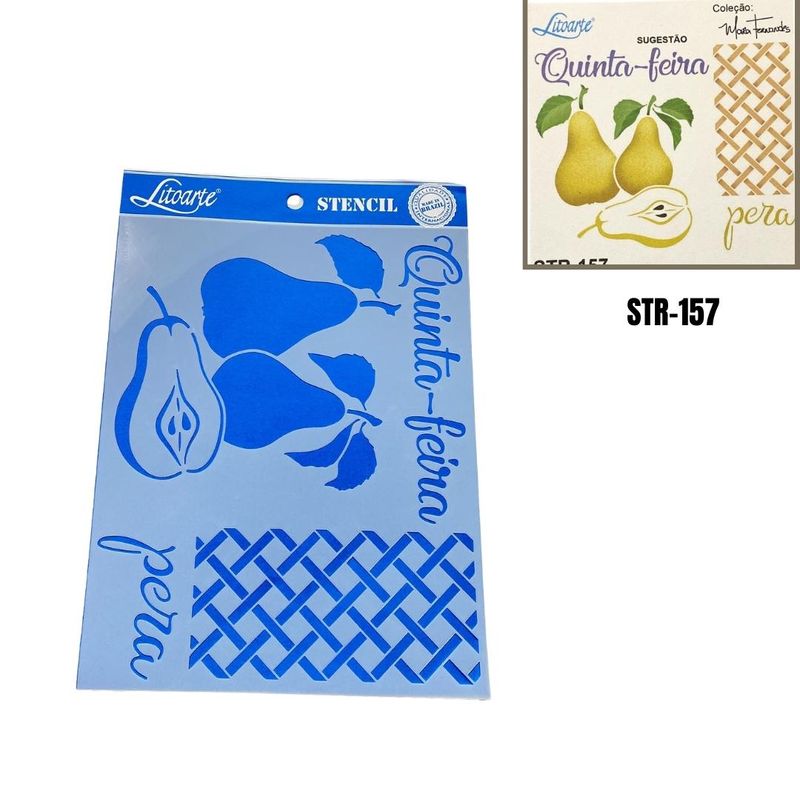 Stencil Simples de Acetato para Pintura 25x20cm Ref. STR-157 Quinta-feira Litoarte (01 Unidade)