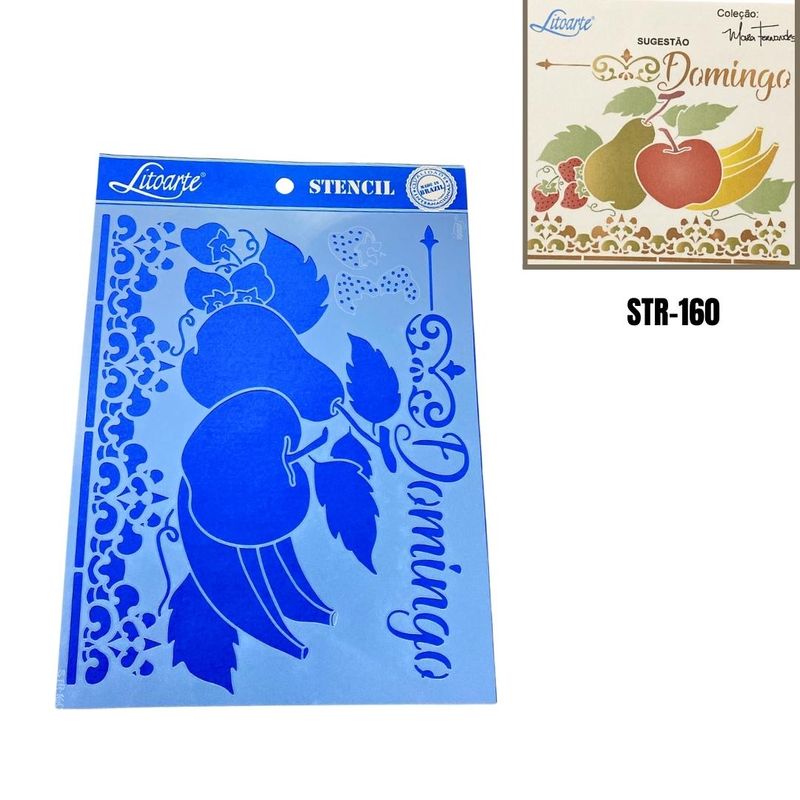 Stencil Simples de Acetato para Pintura 25x20cm Ref. STR-160 Domingo Litoarte (01 Unidade)