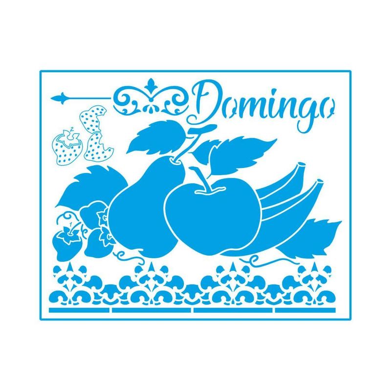 Stencil Simples de Acetato para Pintura 25x20cm Ref. STR-160 Domingo Litoarte (01 Unidade)