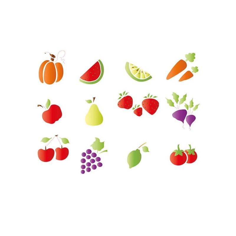 Stencil-Simples-de-Acetato-para-Pintura-25x20cm-Ref.-STR-087-Legumes-e-Frutas-Mini-Litoarte--01-Unidade-
