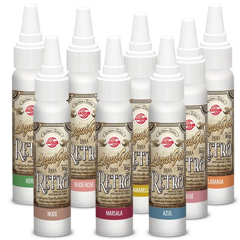 Corante Artificial LiquiGel Linha Retrô 30gr Arcólor (01 unidade)-nude-rose
