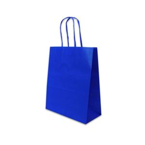 Sacola de Kraft na Cor Azul Bic 13,5x8x16cm LC (10 Unidades)