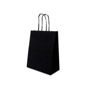 Sacola de Kraft na Cor Preta 13,5x8x16cm LC (10 Unidades)