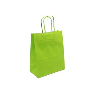 Sacola de Kraft na Cor Verde Limão 13,5x8x16cm LC (10 Unidades)