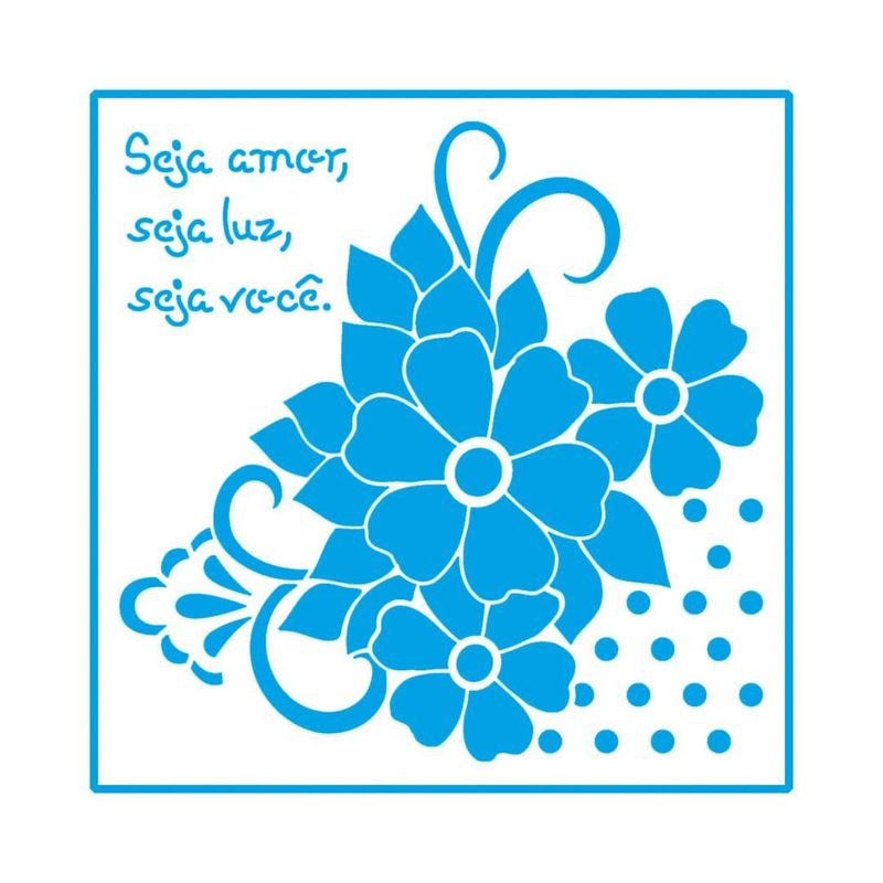 Stencil Simples de Acetato para Pintura 14x14cm Ref. STA-133 Flores Litoarte (01 Unidade)