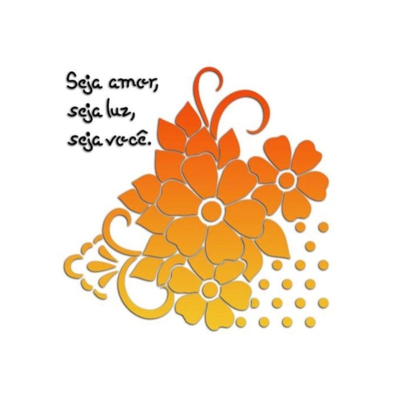 Stencil Simples de Acetato para Pintura 14x14cm Ref. STA-133 Flores Litoarte (01 Unidade)