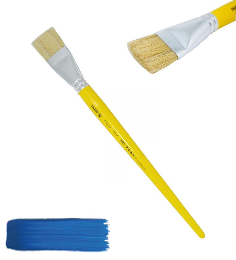 Pincel Artístico Chato Cerdas Naturais Ref. 815-24 Tigre (01 unidade)