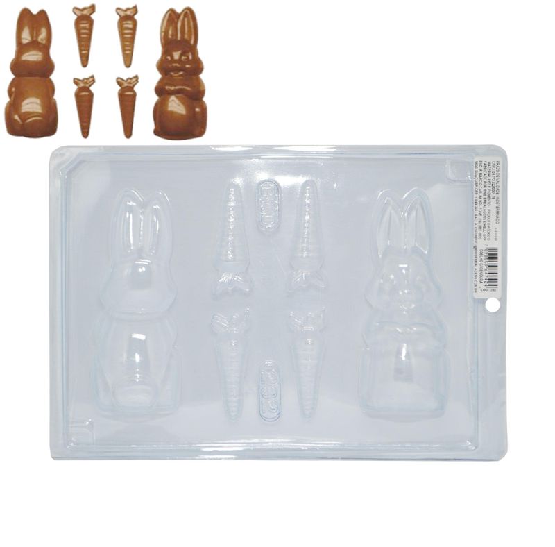 Forma em Acetato Coelho Com Cenoura Ref. 232 com 6 cavidades BWB (01UND)