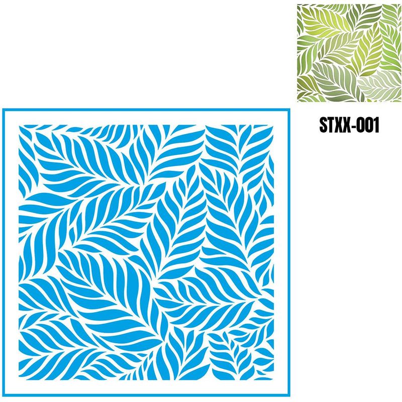 Stencil Simples de Acetato para Pintura 20x20cm Ref. STXX-001 Folhas de Palmeira Litoarte (01 Unidade)