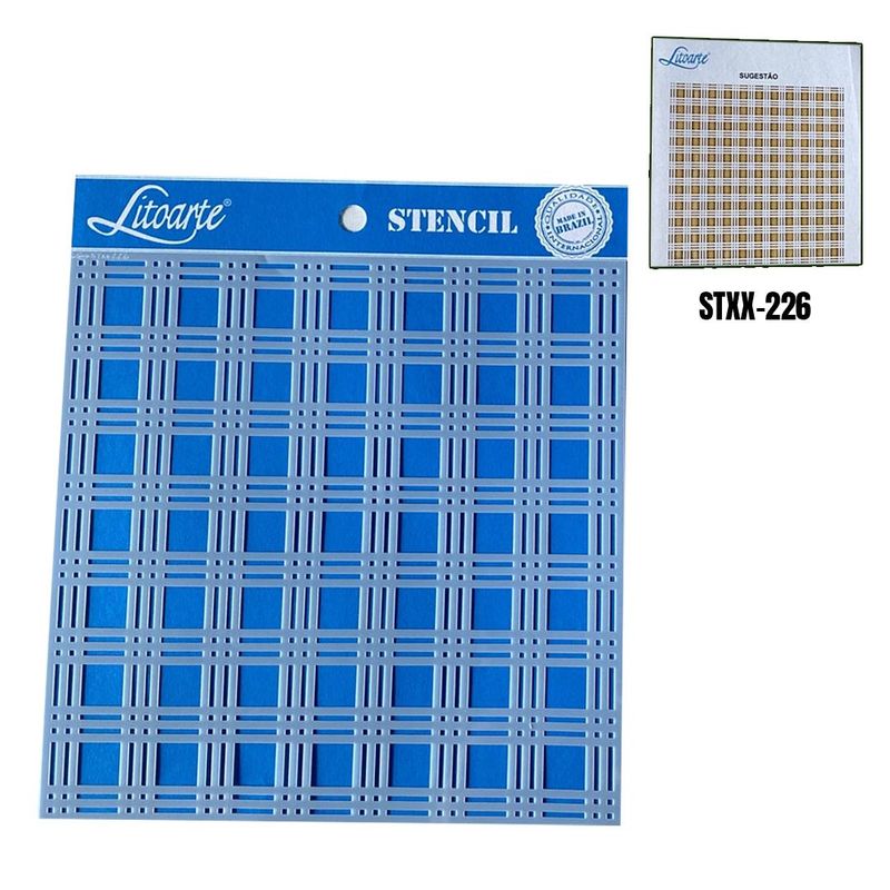 Stencil Simples de Acetato para Pintura 20x20cm Ref. STXX-226 Palha III Litoarte (01 Unidade)