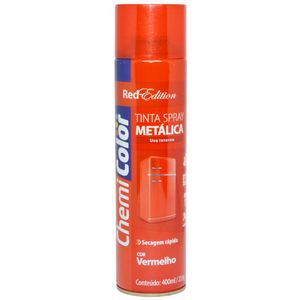 Tinta em Spray Metálica Uso Interno Chemi Color Edition Vermelho 400ml Baston (01 unidade)