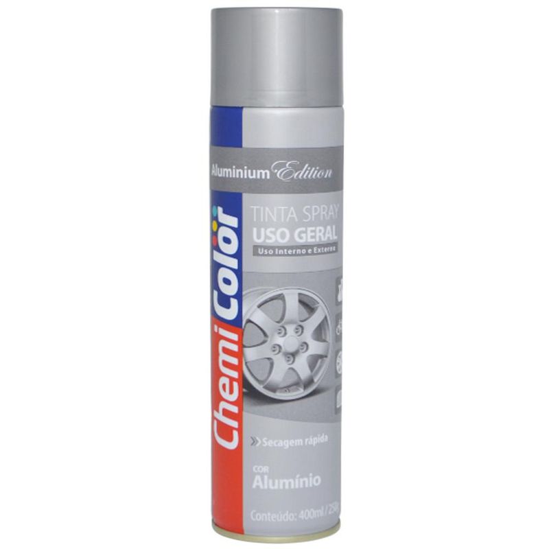 Tinta em Spray Uso Geral Chemi Color Edition Alumínio 400ml Baston (01 unidade)