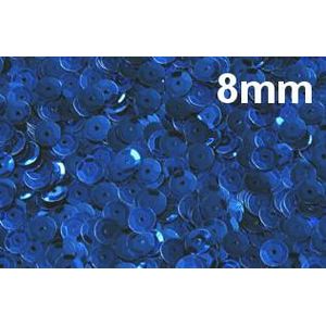 Lantejoula Metálica 8mm Ref. 61 Azul Royal Lantecor (100 gramas)