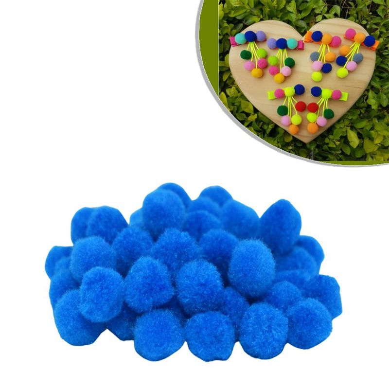 Enfeite de Tecido Mini Pompom 1,5cm Azul Escuro Art Lille (100 unidades)