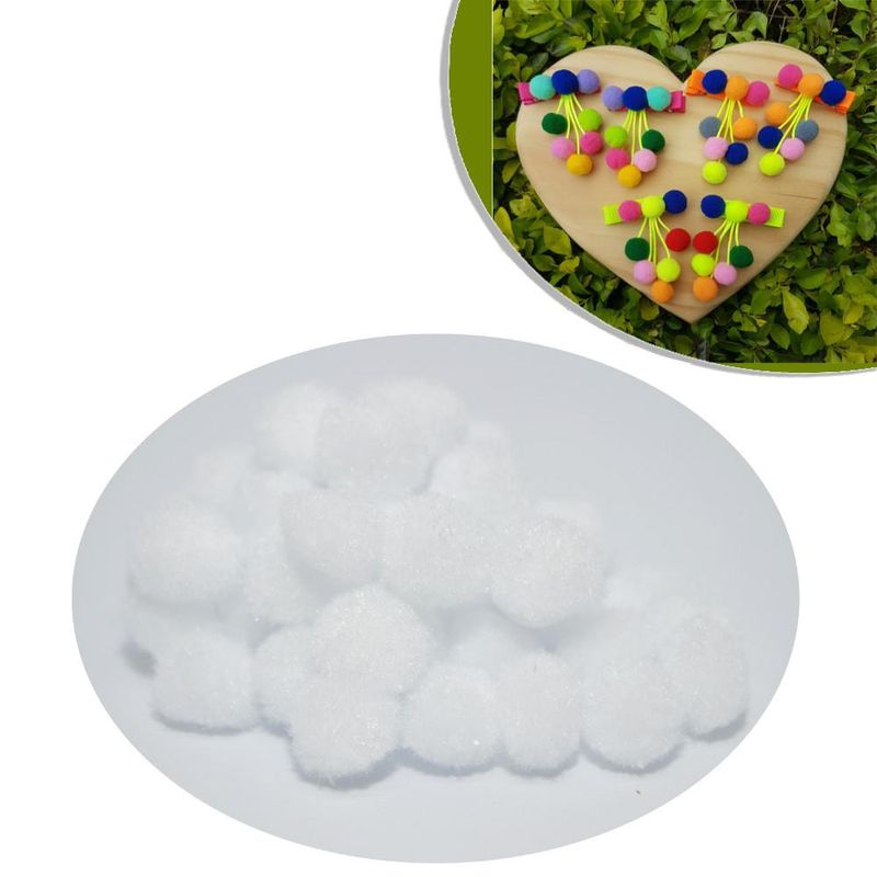 Enfeite de Tecido Mini Pompom 1,5cm Branco Art Lille (100 unidades)