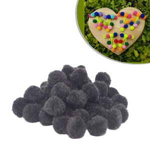 Enfeite de Tecido Mini Pompom 1,5cm Preto Art Lille (100 unidades)