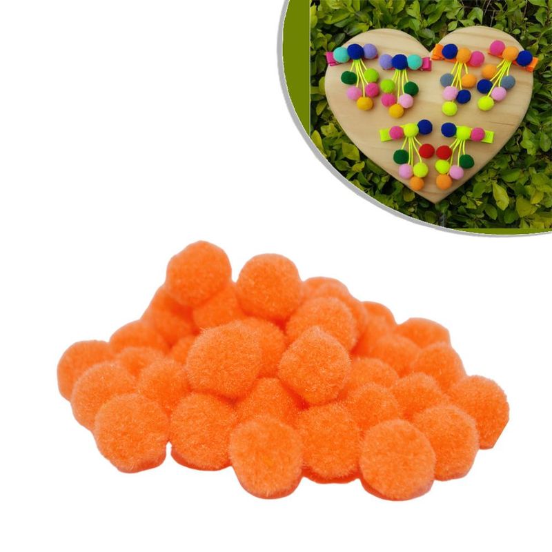 Enfeite-de-Tecido-Mini-Pompom-15cm-Laranja-Art-Lille--100-unidades-