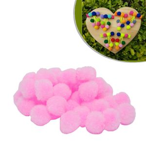 Enfeite de Tecido Mini Pompom 1,5cm Rosa Art Lille (100 unidades)