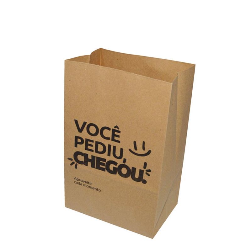 Saco de Papel Kraftt Delivery C/ Impressão P 32x18x12cm Dura Mais JP (50 unidades)