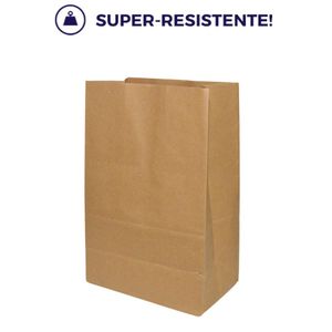 Saco de Papel Kraftt Delivery S/ Impressão P 32x18x12cm Dura Mais JP (50 unidades)