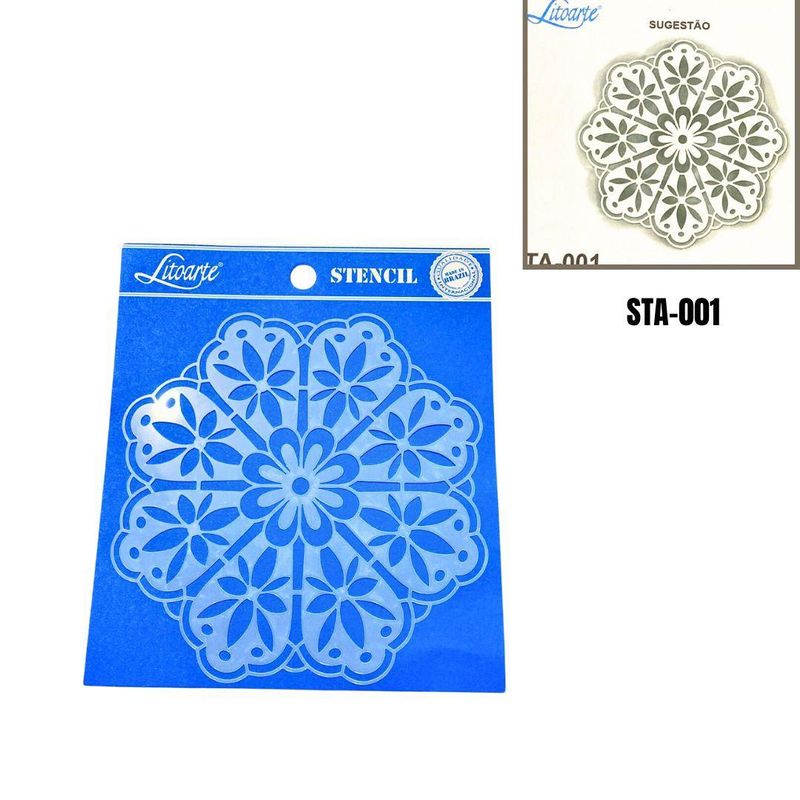 Stencil-Simples-de-Acetato-para-Pintura-14X14cm-Ref.-STA-001-Mandala-Rendada-Litoarte--01-Unidade-