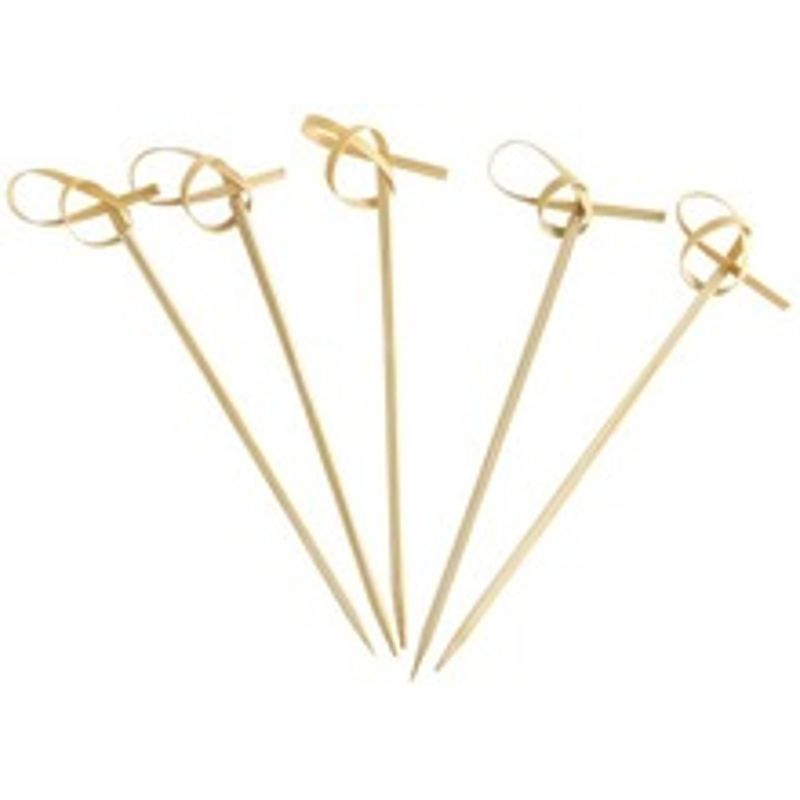 Espeto em Madeira de Bambu Knotted Sticks Gold 9cm Natural Produtos (50 unidades)