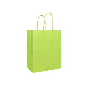 Sacola em Kraft na cor Verde Limão 18x9x22cm LC (10UND)