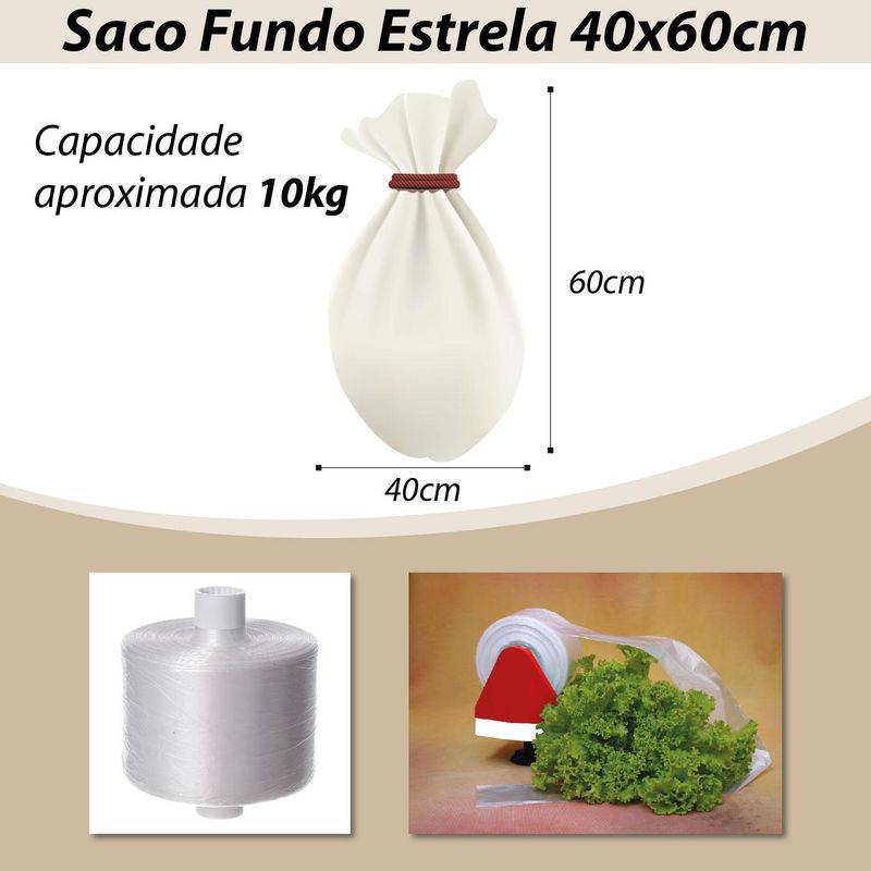 Bobina de Saco Plástico Picotado com Fundo Estrela 40x60cm Segplast (300 Sacos)