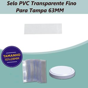Selo (Lacre de Segurança) de PVC Fino 101x28x0,045mm P/ Tampa 63mm (1000 unidades)