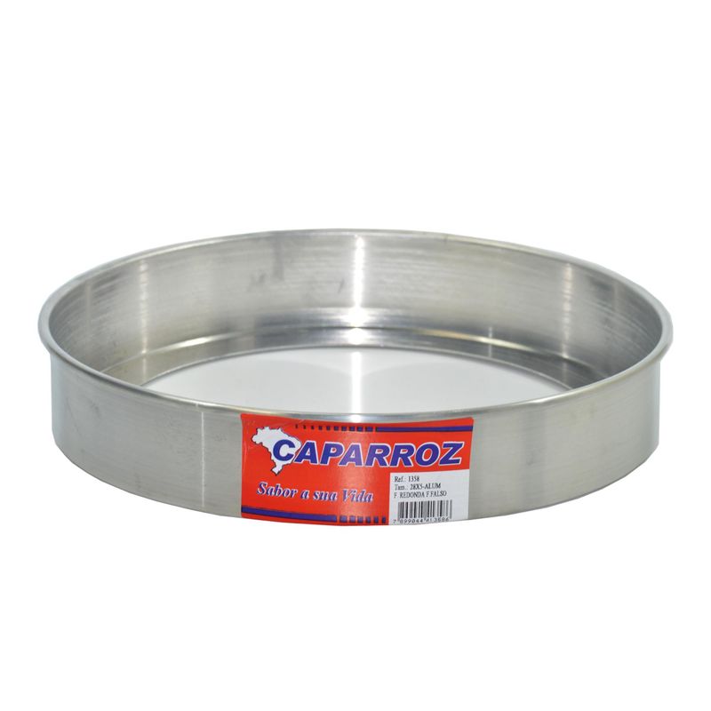Forma-para-Torta-com-Fundo-Falso-28x5cm-em-Aluminio-Caparroz--01UND-