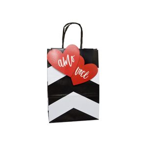 Sacola de Presente Romântica 21.5x15x8 cm Tamanho P Estampada Cromus (1 unidade)