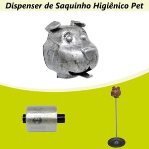 Dispenser de Saquinhos Higiênicos Cinza Kitcão (01 unidade)