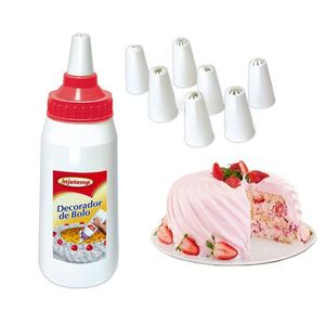 Decorador de Bolos com 8 Bicos Tampa Vermelha 350ml Injetemp (01UND)