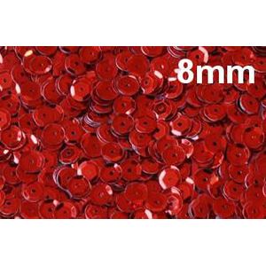 Lantejoula Metálica 8mm Ref. 110 Vermelho Lantecor (100 gramas)