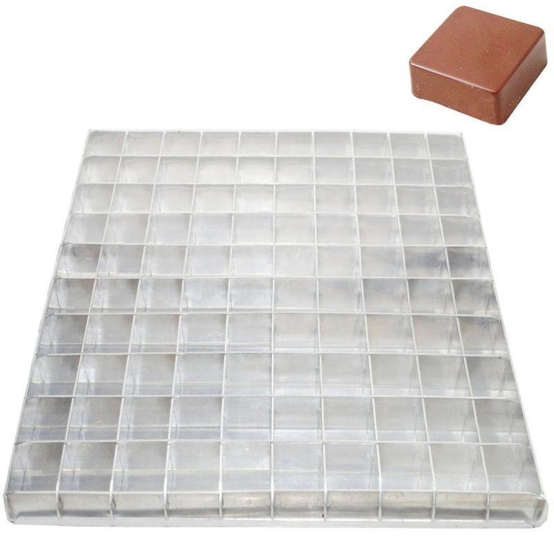 Forma-de-Aluminio-Quadrada-para-Pao-de-Mel-com-100-cavidades-Ref.-0518-Caparroz--01-unidade-