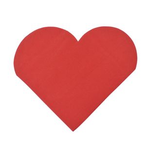 Guardanapos de Papel em Folha Dupla 32x32cm Coração Vermelho Silver Festas (20 unidades)