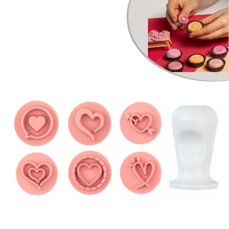 Kit-Carimbos-Coracoes-2cm-Rosa-Bebe-Ref.-1176-Blue-Star--7-pecas-