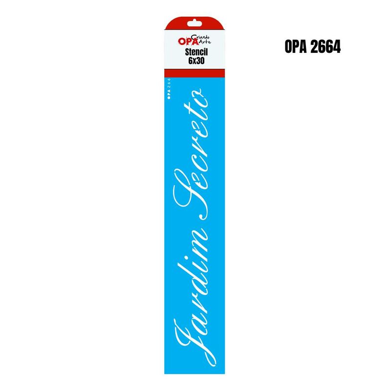 Stencil-Simples-de-Acetato-para-Pintura-6x30cm-Ref.-OPA-2664-Frase-Jardim-Secreto-OPA-Criando-Arte--01-Unidade-