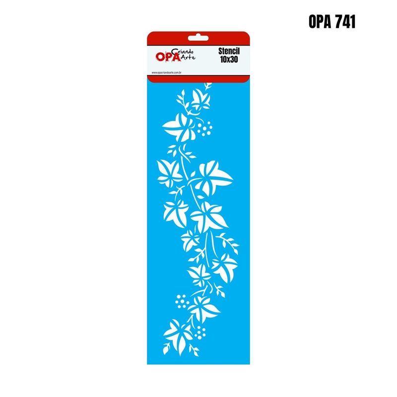 Stencil Simples de Acetato para Pintura 10x30cm Ref. OPA 741 Hera III OPA Criando Arte (01 Unidade)